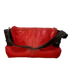 Robert Pietri Genuine Leather Red with Brown Accents, Spain, Shoulder Bag